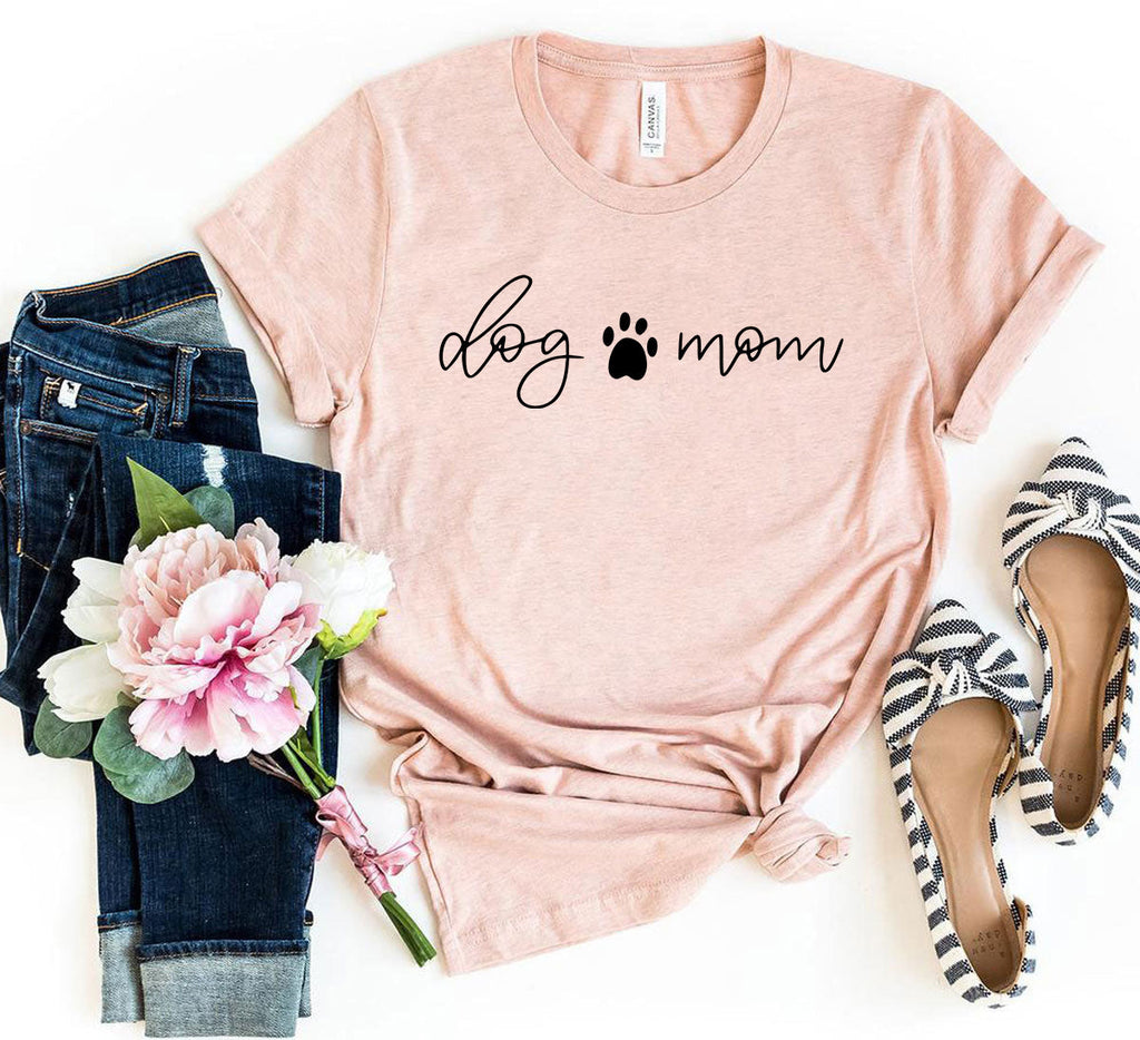 Dog Mom Script Paw T-Shirt