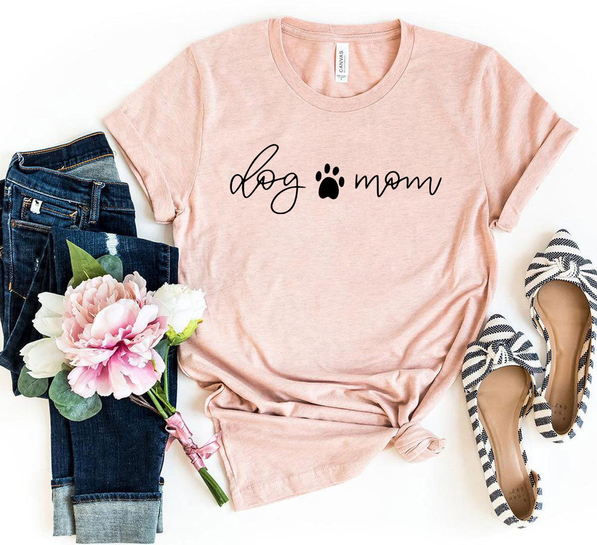 Dog Mom Script Paw T-Shirt