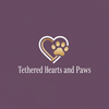 Tethered Hearts and Paws Logo - Sharp Beige Text